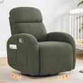 thumbnail image 1 of Base Beauty Swivel Recliner Rocker Nursery, Teddy Nursering Glider Recliner, Manual Swivel Rocking Reclining with Double Pockets, Green, 1 of 7
