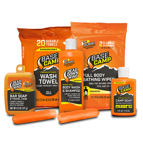 Base Camp Wilderness Care Essentials Kit - 26 Pieces Portable Shower and Personal Care Gear