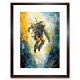 thumbnail image 1 of Base Jumping Between Cliffs Sunrise Action Shot Artwork Framed Wall Art Print 9X7 Inch, 1 of 5
