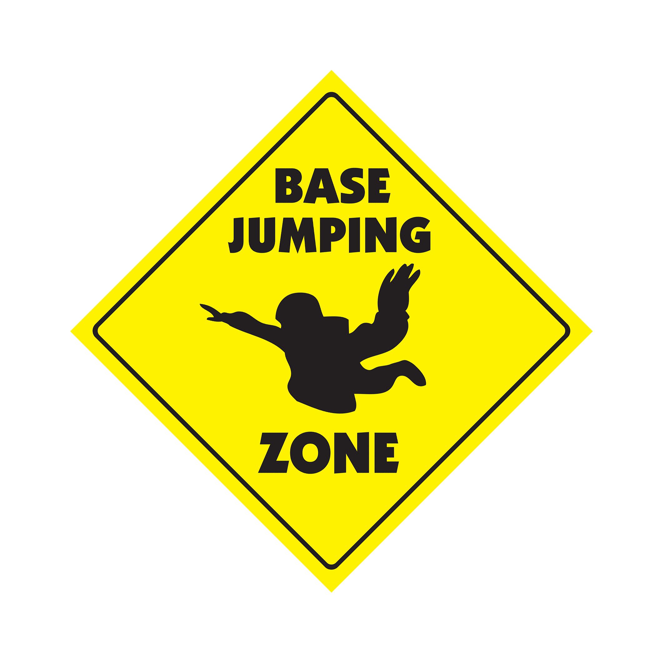 Base Jumping Crossing Sign Zone Xing | Indoor/Outdoor | 12