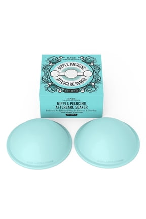 Nipple Piercing Aftercare Soaker Set with 2 Silicone Cups, Hands-Free Piercing Cleaner for Women