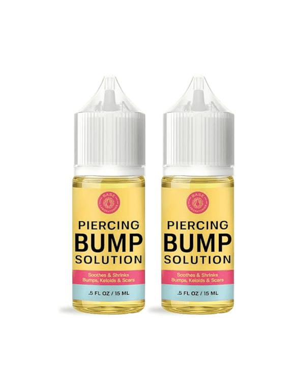 Piercing Aftercare Bump Solution, Botanical Oil for Ear, Nose & Body Piercings, 0.5 fl oz Bottles, 2 Pack