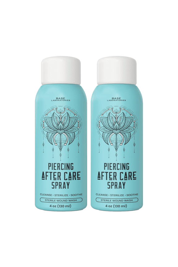 Piercing Aftercare Spray, Saline Piercing Cleaner for Ear, Nose & Body Piercings, Unscented, 4 fl oz Bottles, 2 Pack