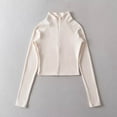 thumbnail image 1 of Base Layer Women Women's Color Fleece Warm Half-high Collar Long-sleeved Undershirt Top,White,L, 1 of 6