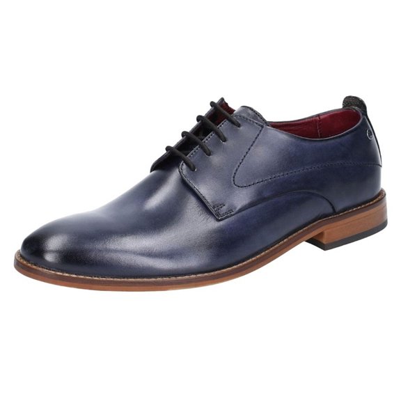 Base London Mens Script Washed Leather Oxford Shoes