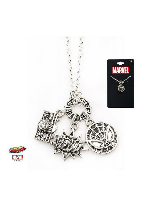 Base Metal Spider-Man Heart Pendant with Chain