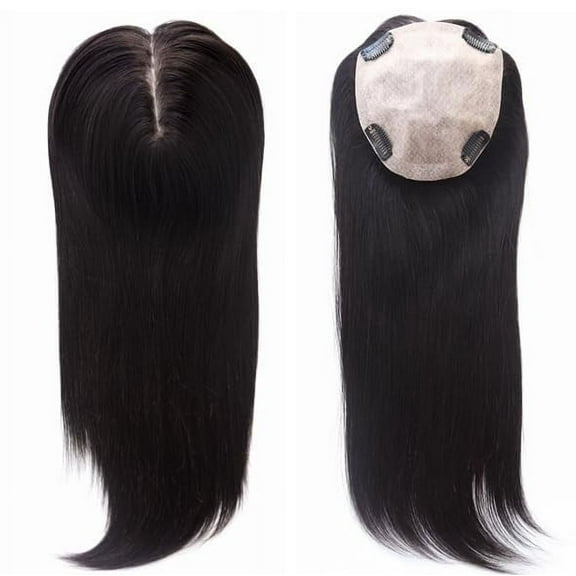 Base Size 5.5"x6" Hair Toppers for Women 13in Hair length Injection Silk Top Women Topper Real Human Clip in Hair Pieces for Women With Thinning Hair Hair Loss