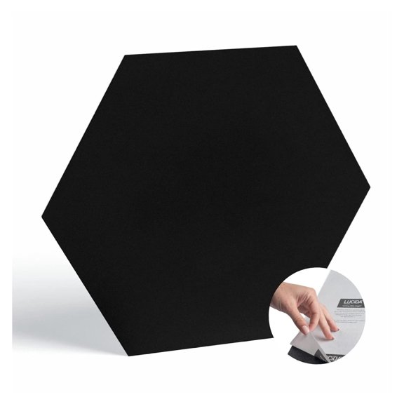 BaseCore HEX Hexagon Vinyl Flooring Black 5.75" DIY Self Adhesive Textured Modern Floor Tile Peel & Stick Tile (36pcs/21.5sqft per case)