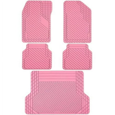 BaseLayer Cut-to-Fit 5-Piece Universal Premium Waterproof Car Floor Mats Set, Pink