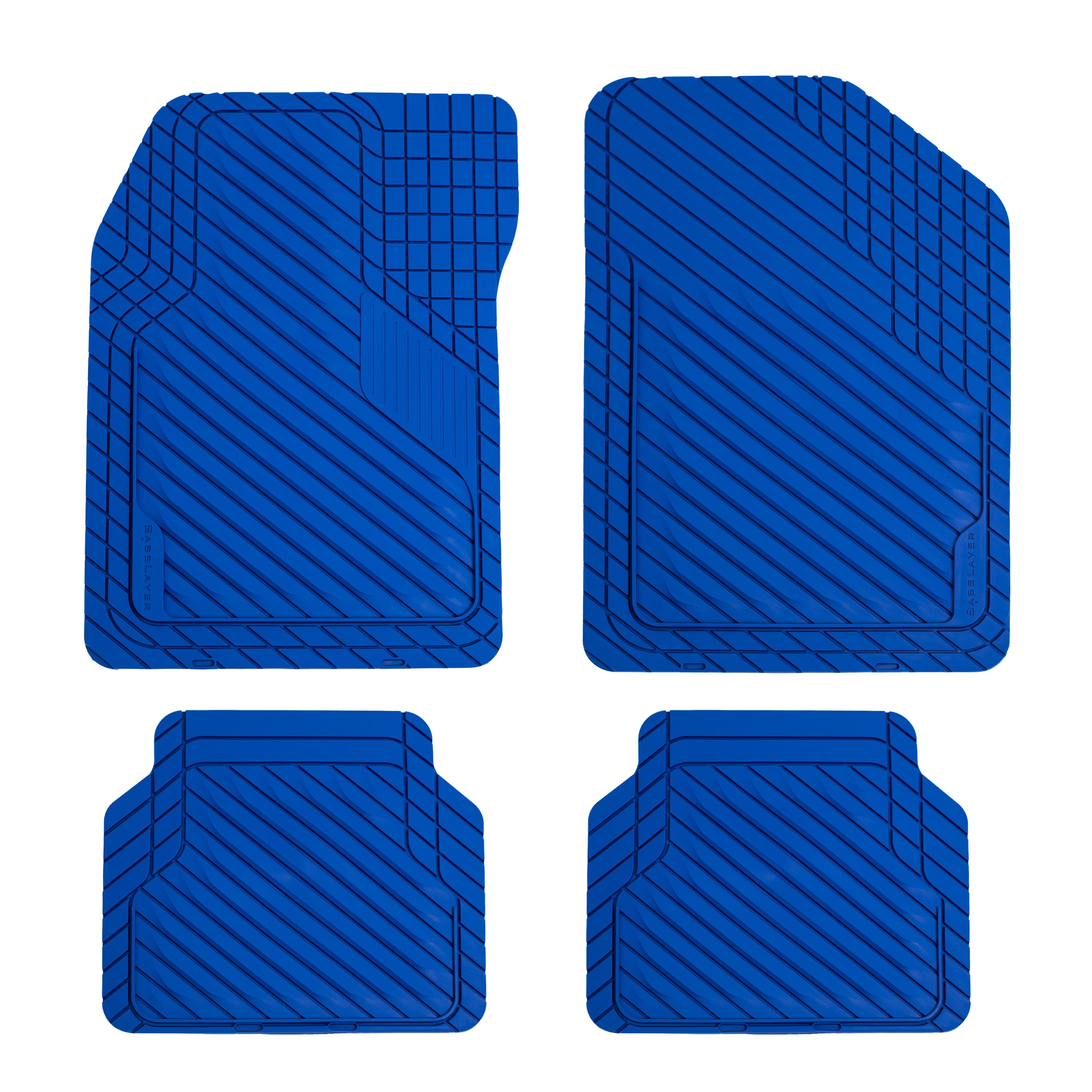 BaseLayer Cut to Fit Royal Blue 4 Piece Car Mats Universal Waterproof Floor Mats for Most Vehicles Durable All Weather Mats Made in USA