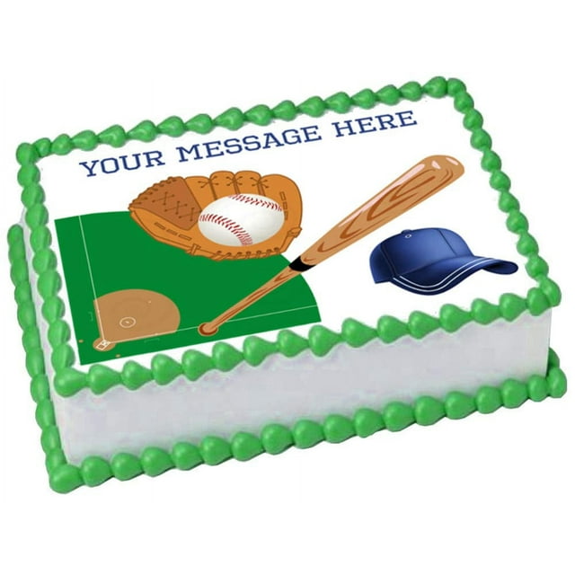 Baseball 1/4 Sheet (10.5 X 8 In.) Edible Cake Topper Image Birthday ...