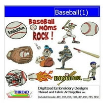 Baseball(1) Embroidery Designs - All Popular Formats Included - Loaded on USB Stick