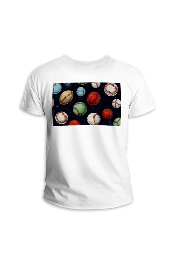 Baseball 100% Cotton White T-Shirt for Men and Women - Classic Comfort in Pure Cotton Fabric with Lightweight Breathability - Stylish Unisex Tee for Everyday Wear