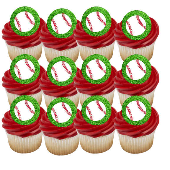 Baseball 12 - 2 inch Cookie Cupcake Edible Frosting Photos Decoration Toppers