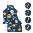 Baseball 2 Pack Waterproof Apron with Pockets and Badge Pins/Button Set