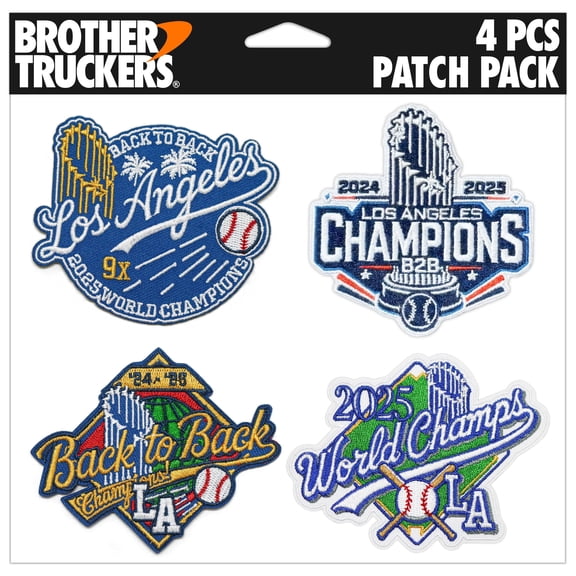 Baseball 2025 World Champions Embroidered Iron On Patch | Los Angeles LA | Patches for Clothing, Hats, & DIY Accessories