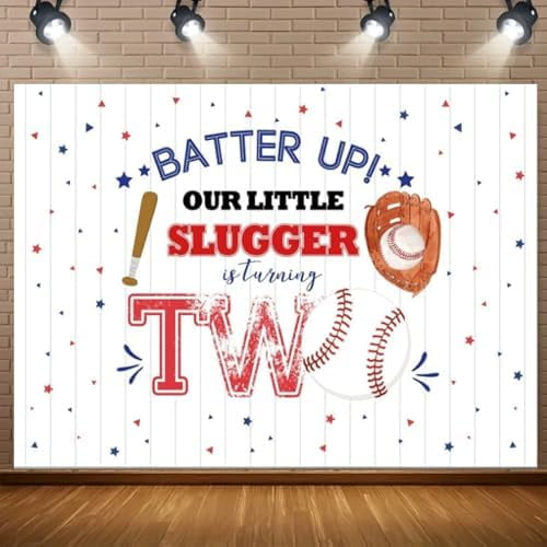 Baseball 2nd Birthday Happy Background Music Country Sports Childrens Boys Birthday Party Photography Background Cake Table Banner Photo Pavilion