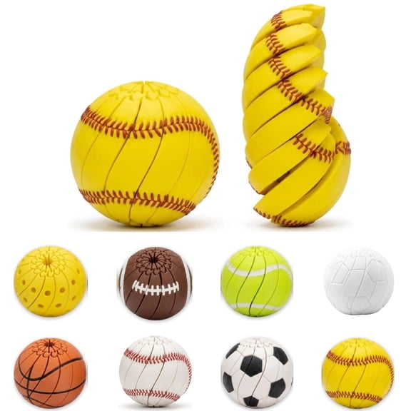 Baseball 3D Printed Twist Transform Fidget Ball, Tactile Sensory Puzzle Stress Relief Toy, Noiseless Desk Focus Tool, Travel Hand Toy Perfect Easter Stuffer for Baseball Supporters(Softball)