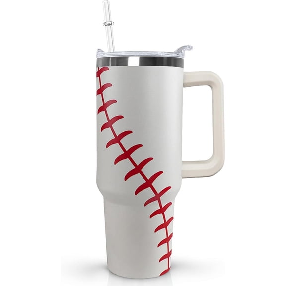 Baseball 40 oz tumbler with handle