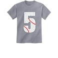 thumbnail image 1 of Baseball 5th Birthday Gift for Five Year old Youth Kids T-Shirt X-Small Gray, 1 of 6