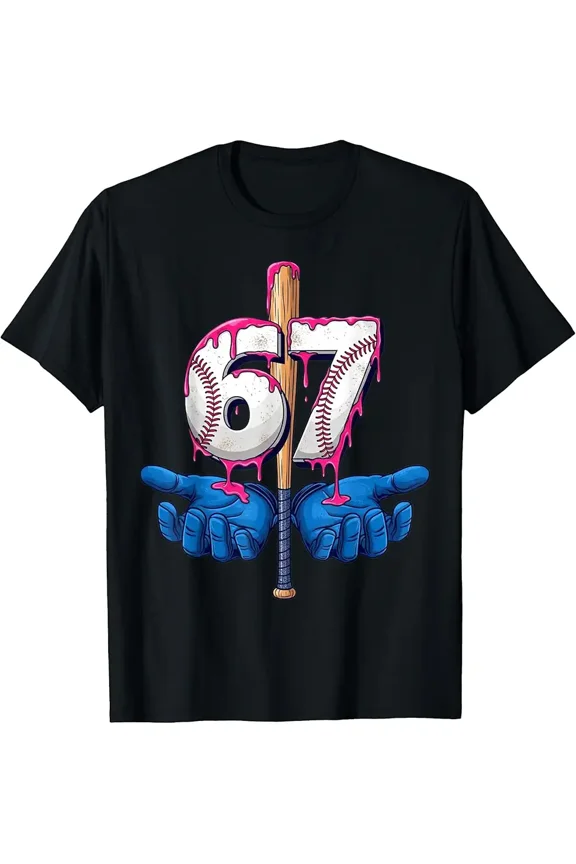 Baseball 67 Six Seven Funny Gen Alpha Meme Drip T-Shirt