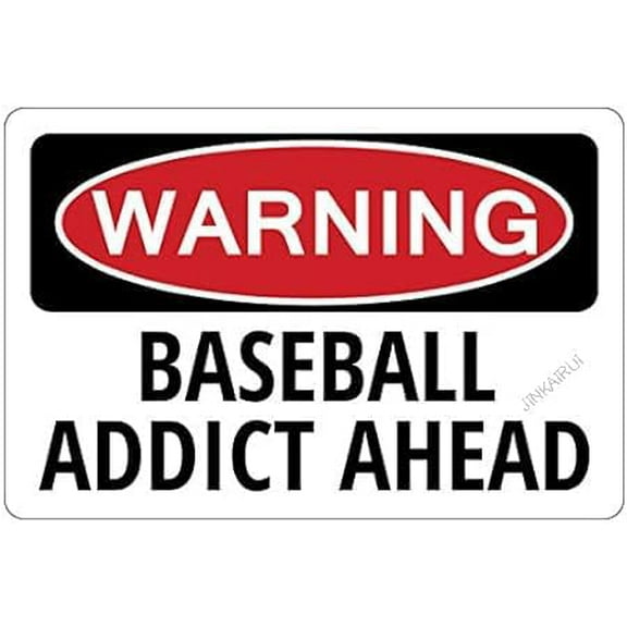 Baseball Addict Ahead Rustic Plate Retro Chic Metal Tin Sign Garage Vintage Garden House Wall Decor 12X8 Inch