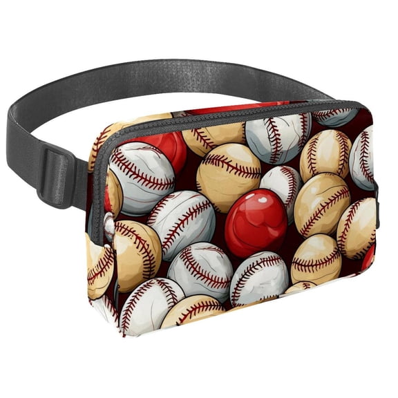 Baseball Adjustable Lightweight Waist Bag with Extension Strap - Unisex Crossbody Bag Running Belt