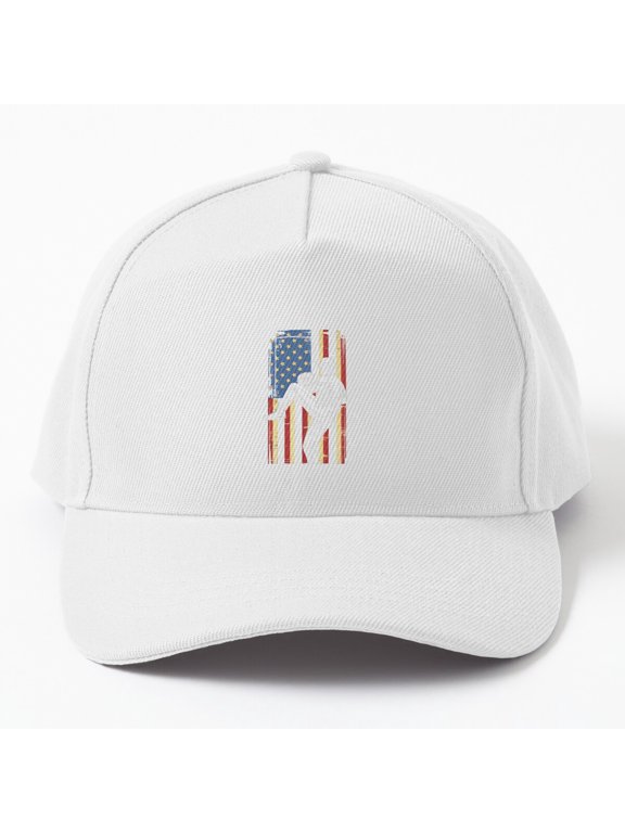 Baseball American Flag Pitcher Baseball Cap, USA Fourth of July Sports Gift Design Hat