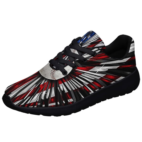 Baseball American flag Shoes Sneakers Black Size 3.5