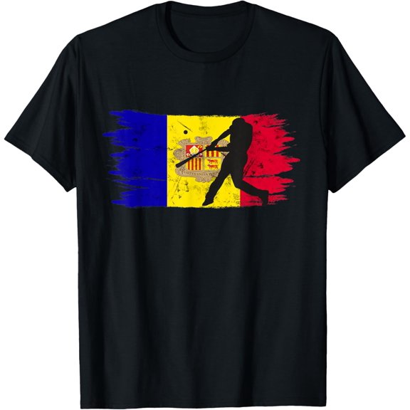Baseball Andorra Flag Andorran Baseball in Andorra T-Shirt