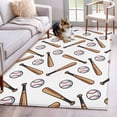 thumbnail image 1 of Baseball Area Rugs 3x5 ft Retro Sports Style Baseball Bats Minimalist Modern Washable Rug Non Slip Indoor Carpet Absorbent Floor Mat for Living Room Bedroom Dining Room, 1 of 9