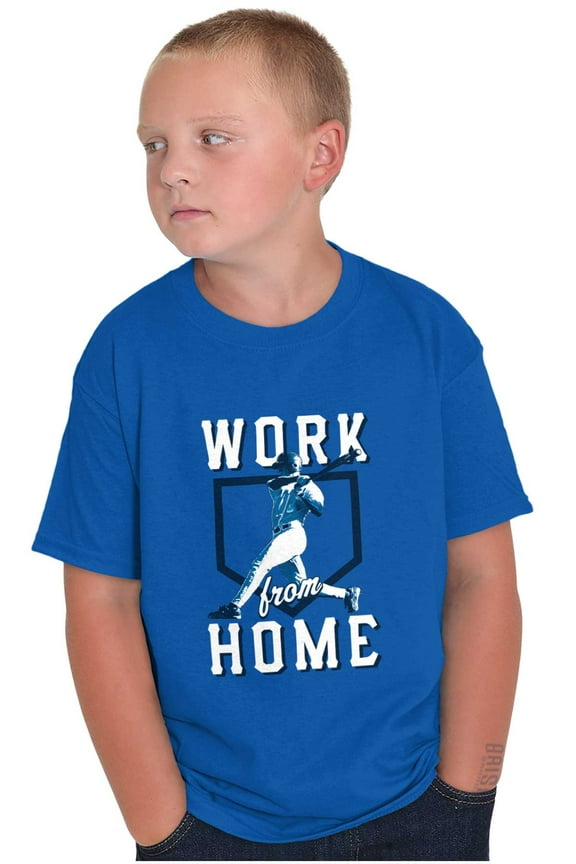 Baseball Athlete Work From Homebase Boys Kids T Shirt Tees Tops Teen Brisco Brands XS