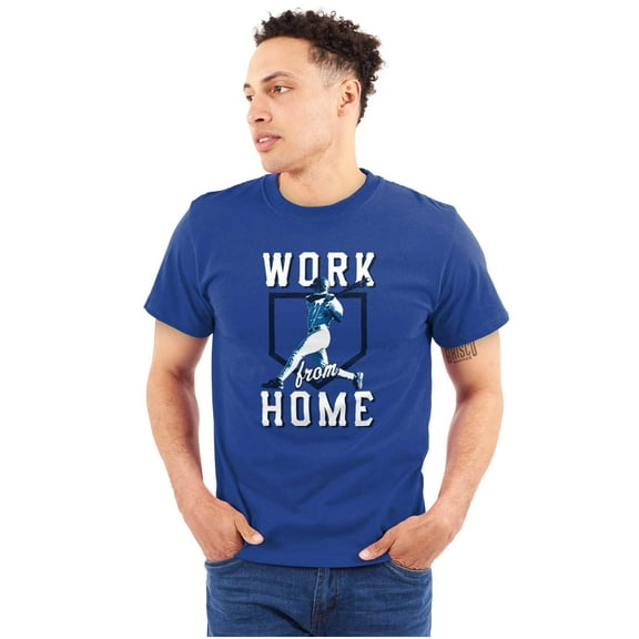 Baseball Athlete Work From Homebase Men's Big & Tall Crewneck Graphic Tee Brisco Brands 4X