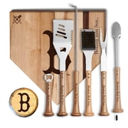 Baseball BBQ Boston Red Sox MVP 17- Cutting Board & 6-Piece BBQ Tools Grill Set