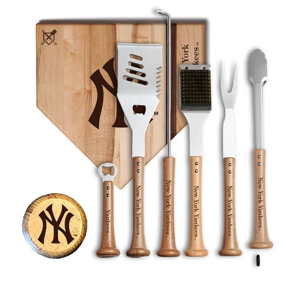 Baseball BBQ New York Yankees MVP 12- Cutting Board & 6-Piece BBQ Tools Grill Set