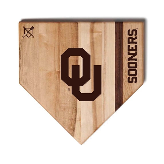 Baseball BBQ Oklahoma Sooners 12" x 12" Home Plate Cutting Board
