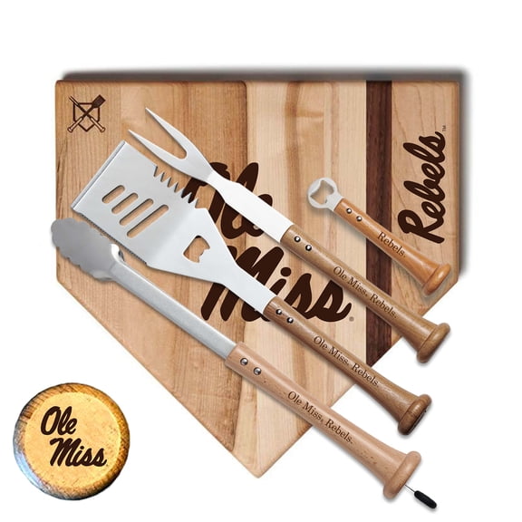Baseball BBQ Ole Miss Rebels 17" Grand Slam Combo Set