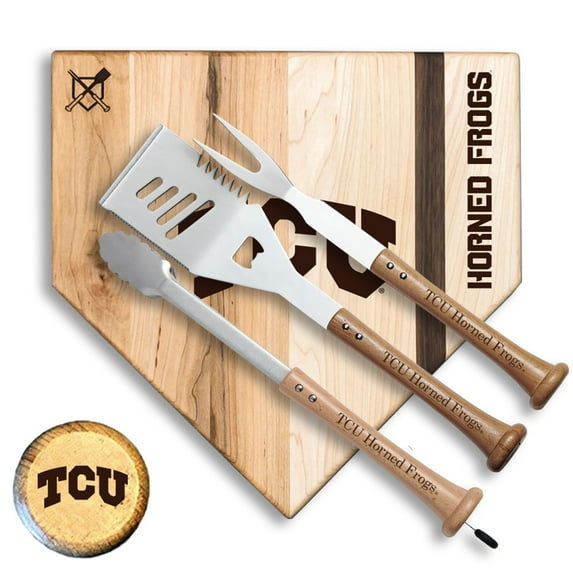 Baseball BBQ TCU Horned Frogs 17" Silver Slugger Combo Set