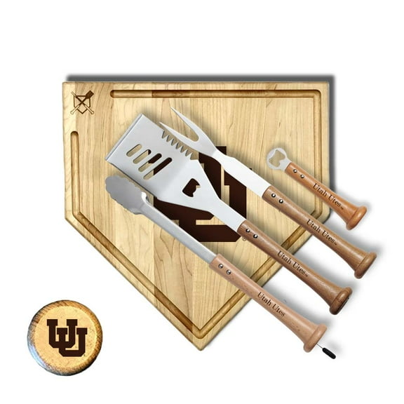 Baseball BBQ Utah Utes 17" Trough Grand Slam Combo Set
