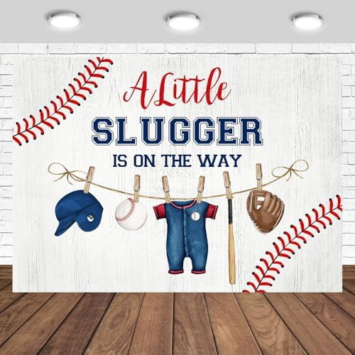 Baseball Baby Shower Backdrop Sports Theme Baby Shower for Boy A Little ...
