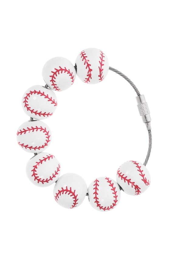 Baseball Bag Accessories Silicone Beaded Key Chains Softball Wristlet Keychain Baseball Charm Keychain Mother