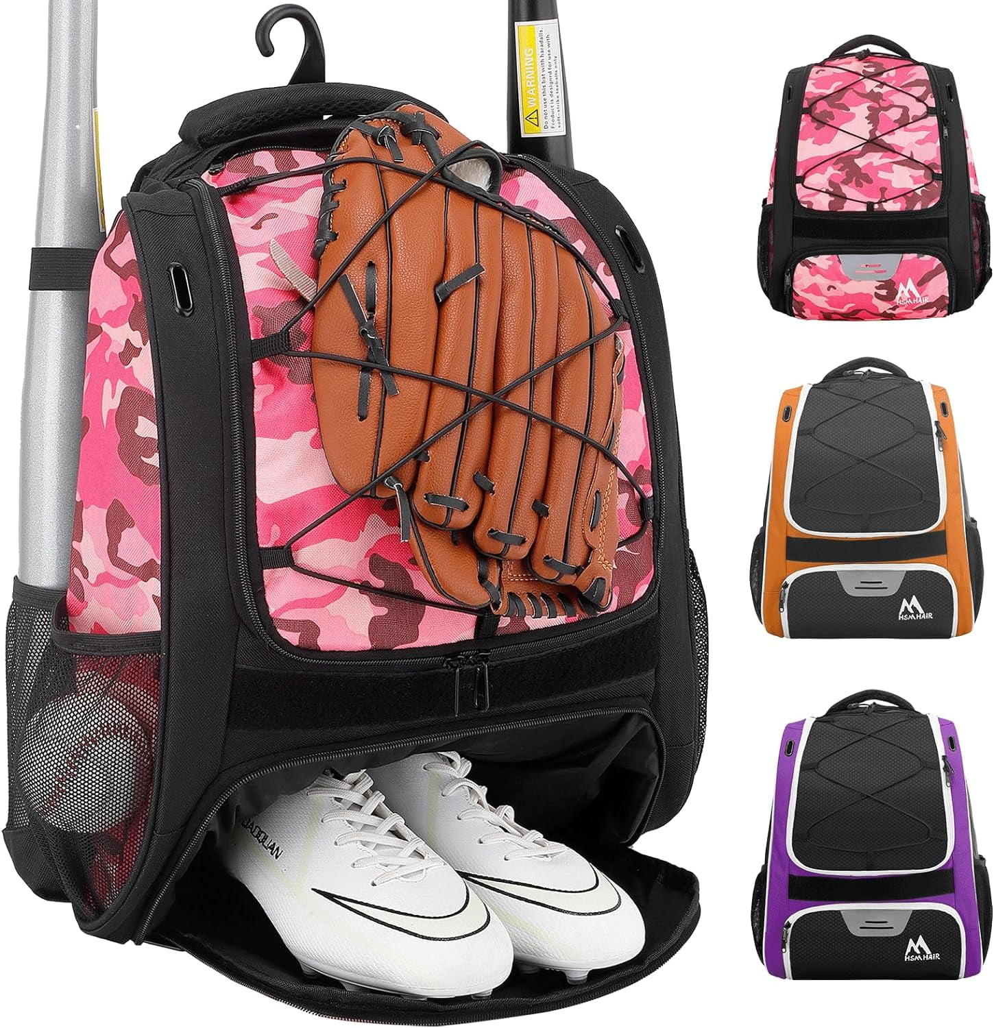 Baseball BagBaseball Backpack Holder for Baseball, Large Main