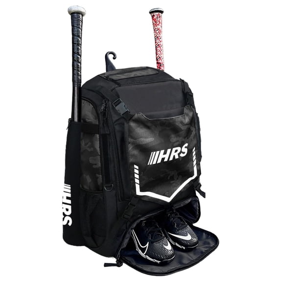 Baseball Bag, Softball Bat Bag for Youth & Adult. Holds 4 Bats, Glove, Water Bottle, Shoe Compartment, Helmet, Fence Hook for Equipment & Gear