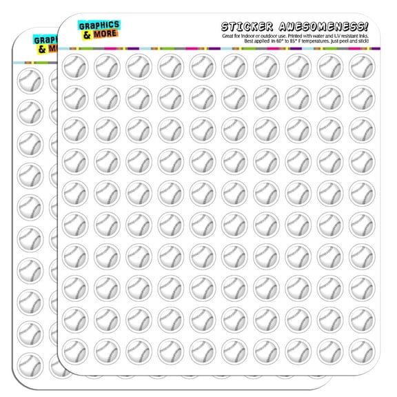 Baseball Ball 1/2" (0.5") Scrapbooking Crafting Stickers