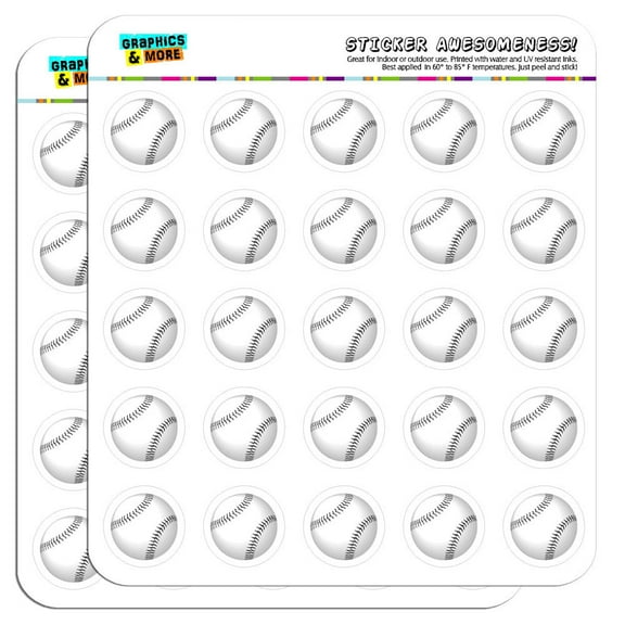 Baseball Ball 1" Scrapbooking Crafting Stickers
