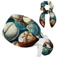 Baseball Ball Background Women Surgical Cap with Bow Hair Matching