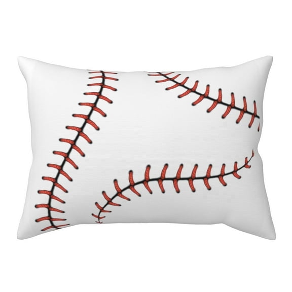 Baseball Ball Pillowcases Red Stitch Standard Bed Pillow Case Covers, Cooling Breathable Pillow Protectors-20x26 In