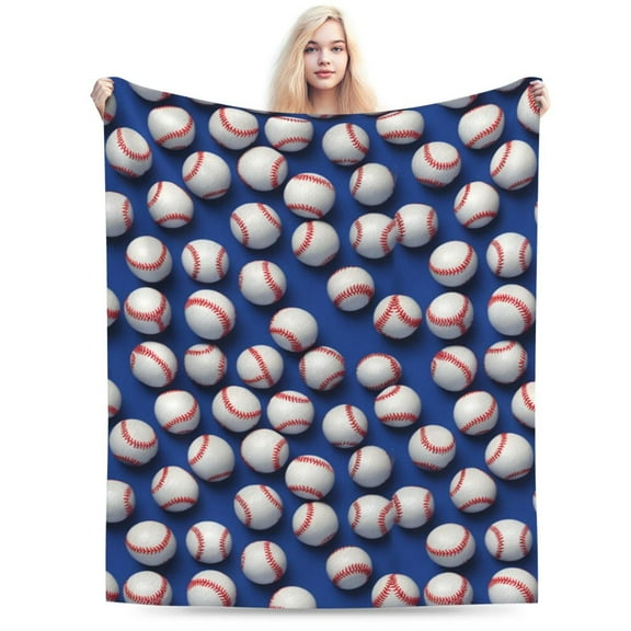 Baseball Ball Throw Blanket, Gifts For Men Women, Soft Warm Cozy Lightweight Fleece Throw Blankets Sherpa Fuzzy Stuff For Bed Sofa Couch Chair 40"X30"