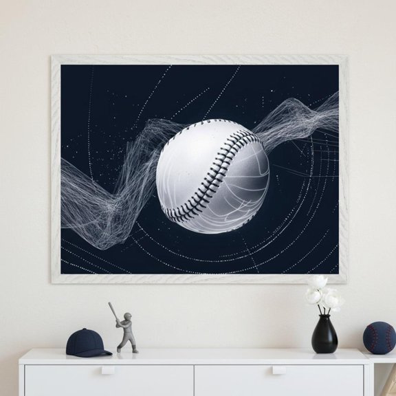 Baseball Ball Wall Art Digital Sports Poster Abstract Baseball Print Modern Man Cave Decor