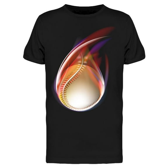 Baseball Ball With Flames T-Shirt Men -Image by Shutterstock, Male Medium